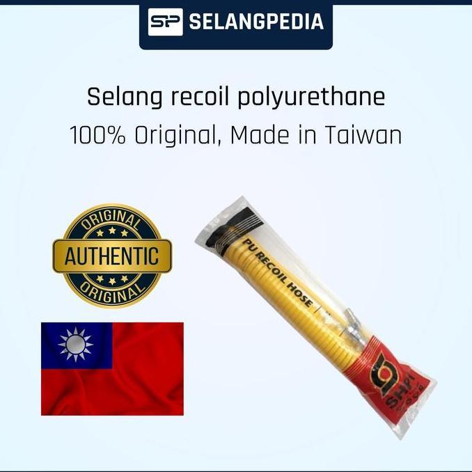 Gaswoii- Selang Recoil Hose Polyurethane Pu Taiwan Kompresor Angin Od 12 Mm X Id 8 Mm Termasuk Inclu