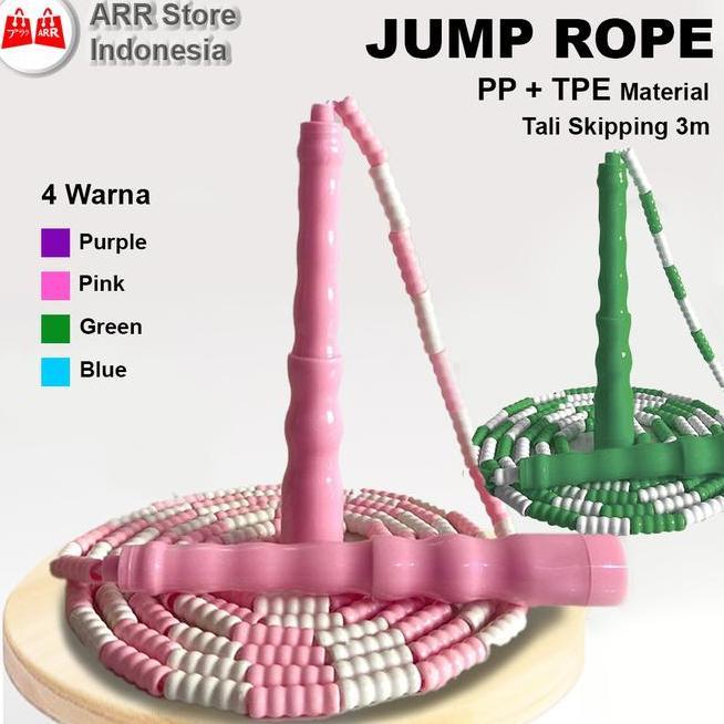 Lompat Tali Skipping Rope Olahraga Beaded Elevate Jump Rope Pptpe 3M