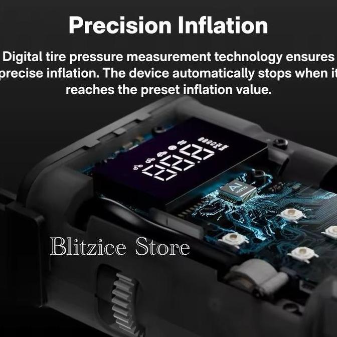 Gaswoii- Hoto Electric Air Pump Adv Portable Air Compressor Tire Inflator Rechargeable Car Bike Bicy