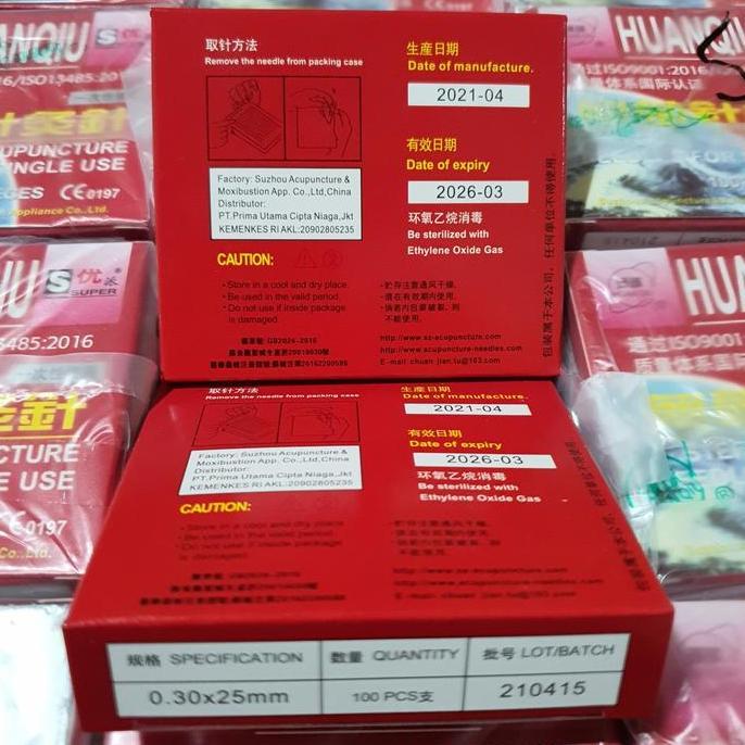 Lansungkirim- Jarum Akupuntur Huanqiu / Acupunture Needle / 0.30X25Mm (1 Cun) Kasar