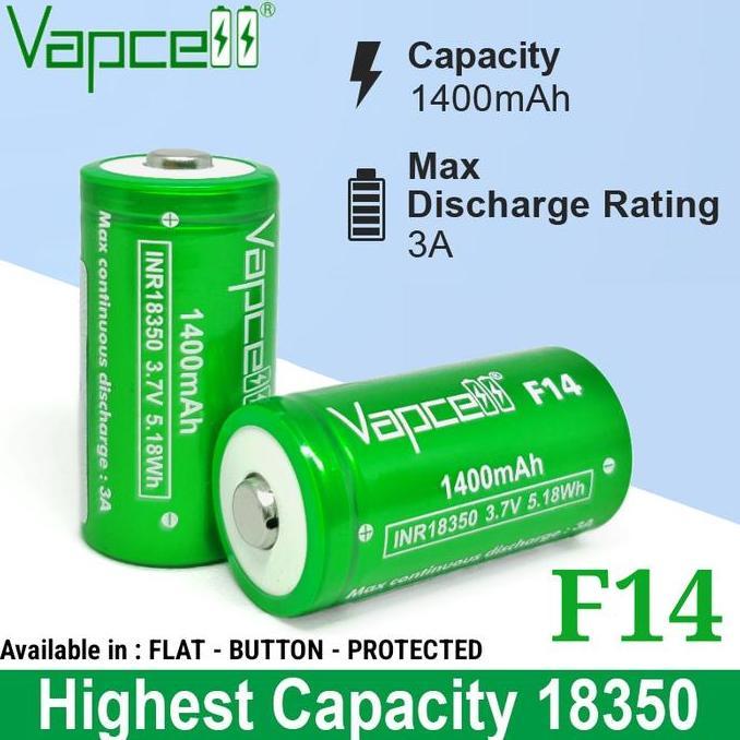 Lansungkirim- Baterai 18350 F14 1400Mah High Capacity Battery Senter Led Mini Vpcell