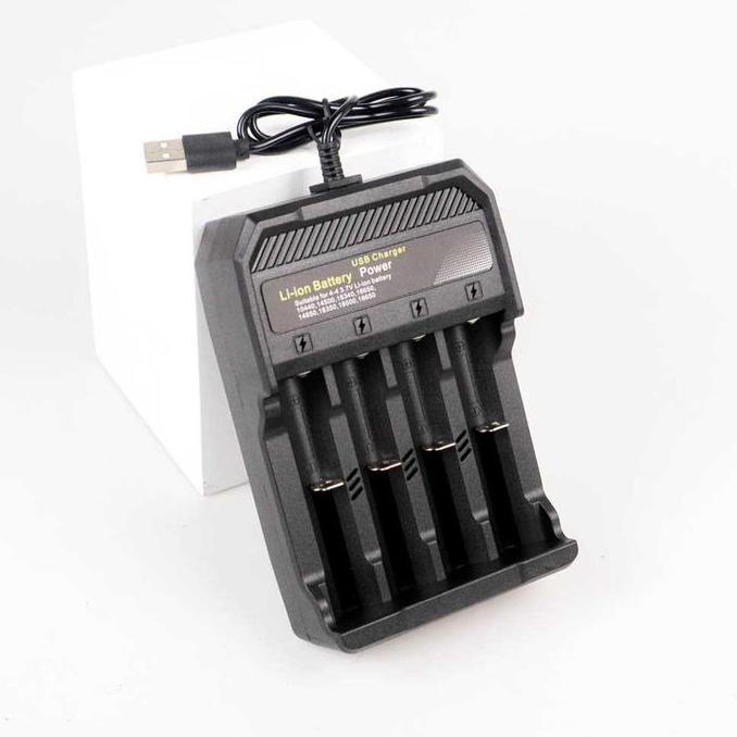 Lansungkirim- Charger Baterai Casan Batre Universal 18650 18350 26650 16340 14500