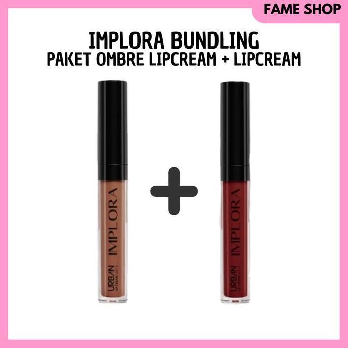 Lansungkirim- [Paket Ombre] 1 Set Lip Cream Matte + Lipcream Implora Urban Lip Cream Matte Implora -