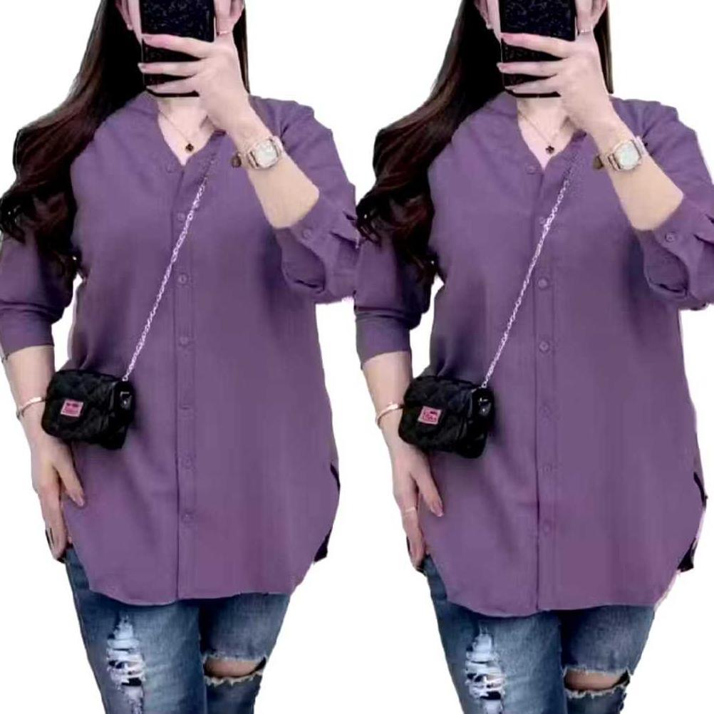 TERBARU kemeja wanita kerah sanghai/baju kerja wanita