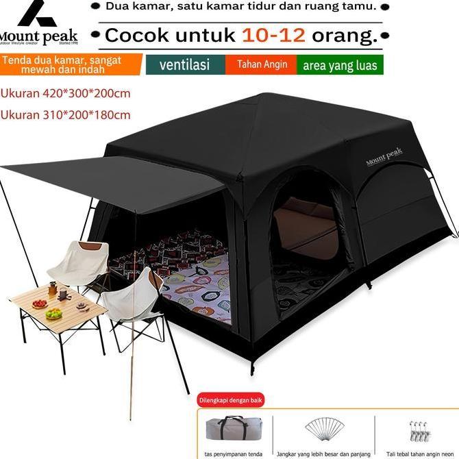 Terlaris Mountpeak Besar  Tenda  8-12 Orang Camping, Outdoor Glamping, Luxury Automatic