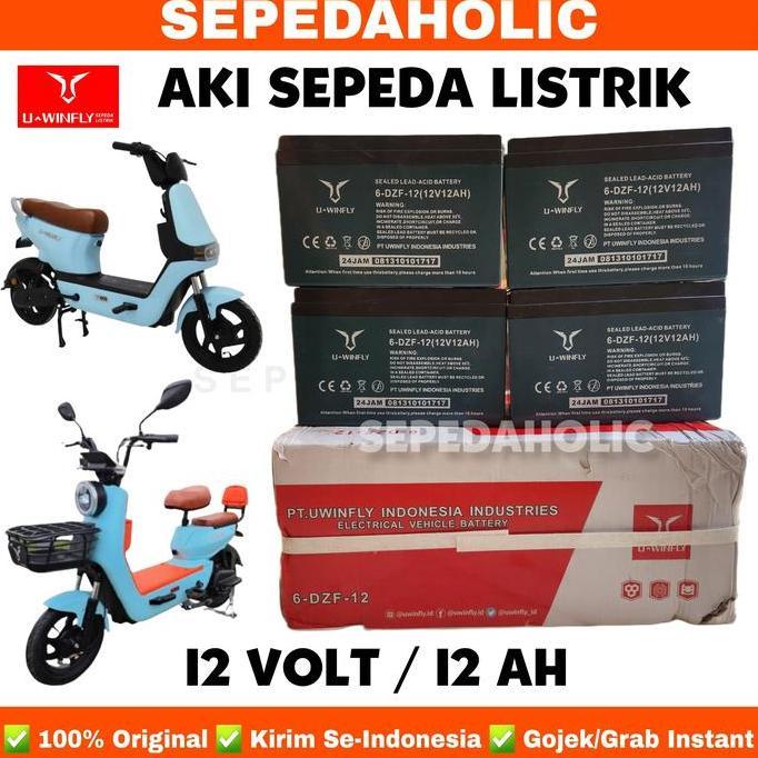 Terlaris Aki Kering Baterai Sepeda Motor Listrik Uwinfly 12 Volt 12 Ah