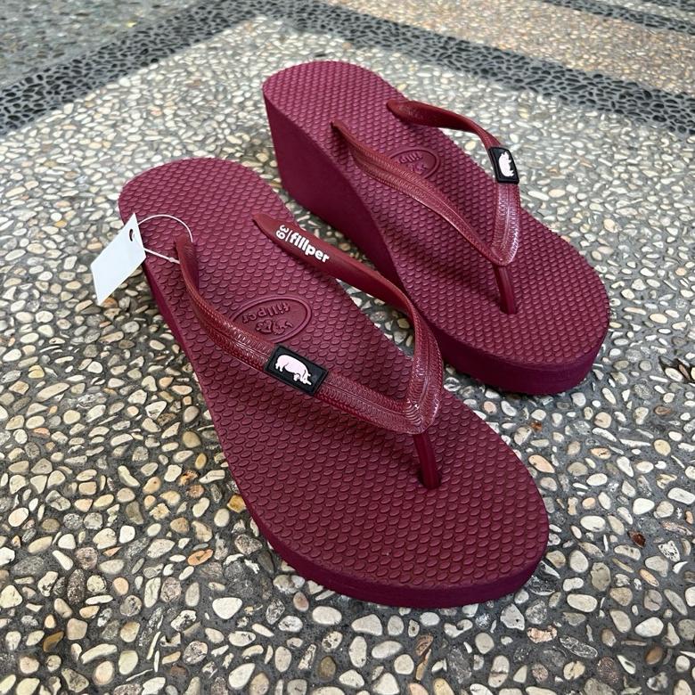 DISKON SANDAL SENDAL HAK 5 CM WEDGES FIPPER PREMIUM CEWEK WANITA