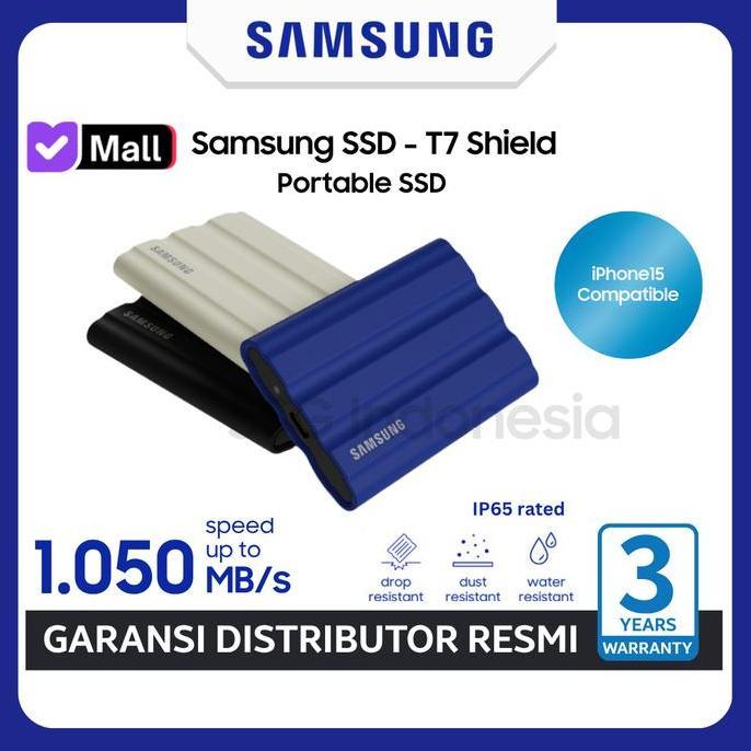 Saveyou- Samsung Ssd Portable T7 Shield 1Tb / 2Tb / 4Tb External Ssd Eksternal Type C - Garansi 3 Ta
