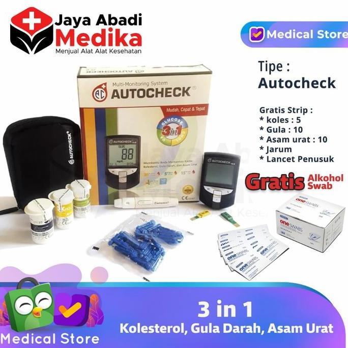 alat tes kolesterol gula asam urat 3 in 1 autocheck alat tes darah