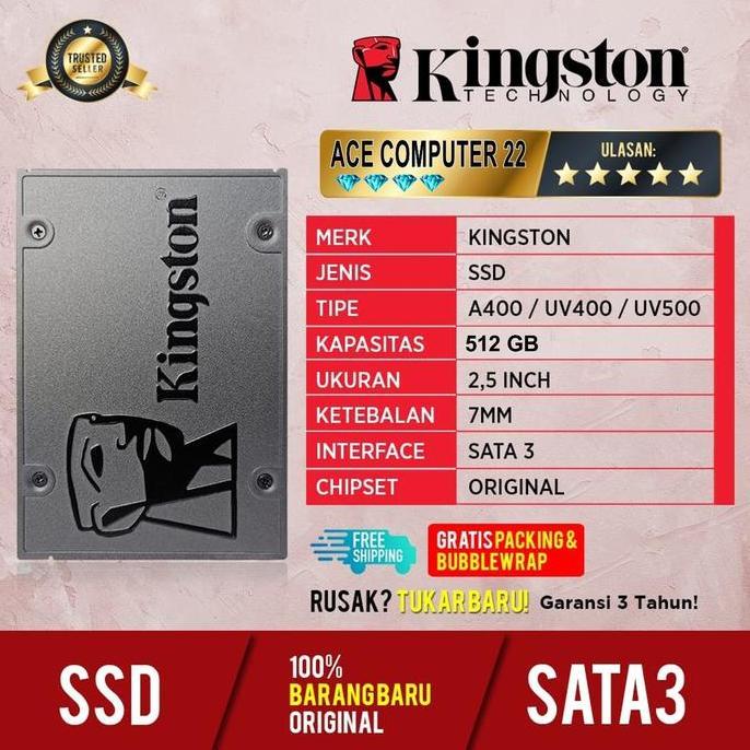 Saveyou- Ssd Kingston 512Gb Sata 2.5" Garansi 3 Tahun