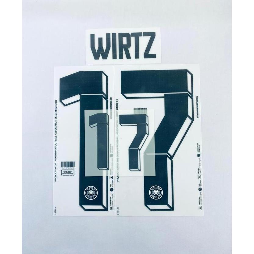 TERBARU - Nameset Jerman 2024 Home = WIRTZ (17). Original Nameset for Jersey.