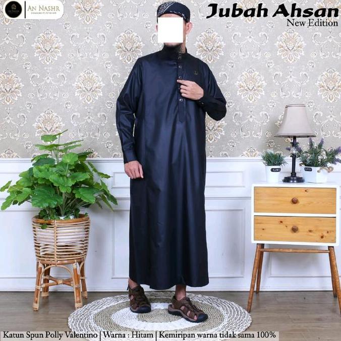 Bergaransi An Nashr | Jubah Ahsan Lengan Manset/Jubah Annashr/Jubah Kekinian/Jubah Arab/Jubah Pria K