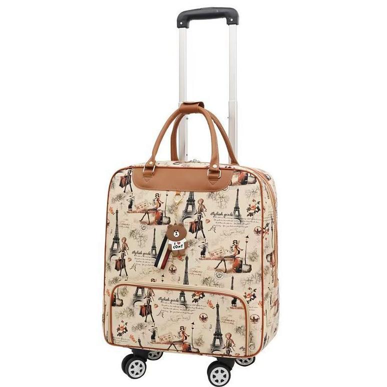 BEST SELLER MV70228 KOPER TROLEY BAG TRAVEL WANITA MOTIF LUCU 4 RODA TAS KOPER FASHION STYLISH