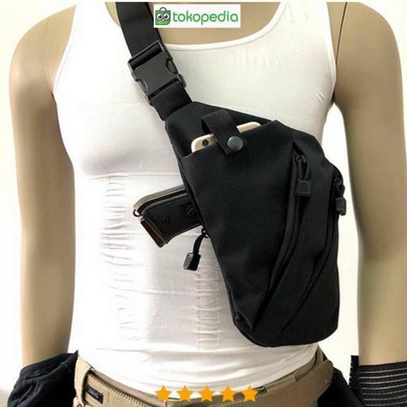 Tas Bahu/dada Holster Pistol Tersembunyi Multifungsi Anti Maling