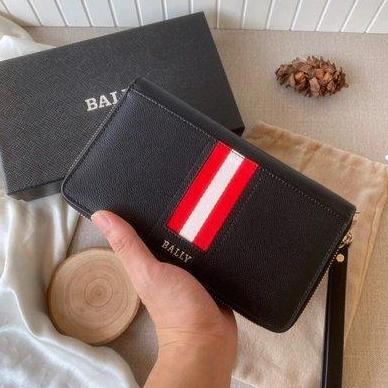 Pouch Wallet Bally Tinger Man Zip Travel Navy and Black