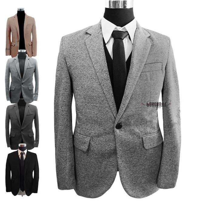 [NEW ARRIVAL] / jas pria blazer pria abu tebal slimFit original gorgoraz fg blazer Casual Fleece Pol