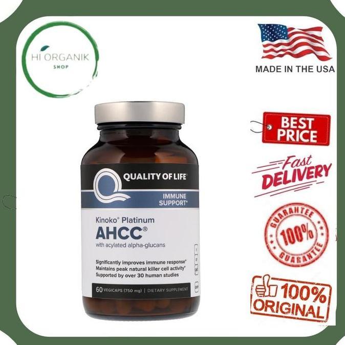 Quality of Life Labs, Kinoko Platinum AHCC, 750 mg, 60 Vegicaps