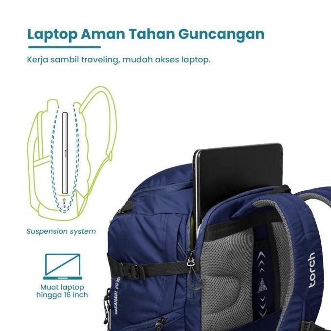 Travel Backpack Tas Traveling Mudik Ringan Praktis Serbaguna Simpel Pria Wanita - TORCH TAKAHAGI
