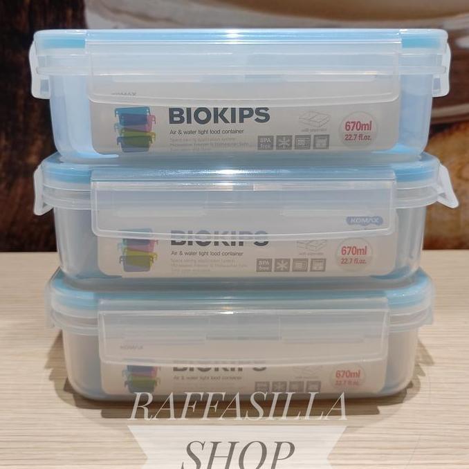 Komax Kotak Makan Sekat Biokips 670ml Persegi Panjang Korea BPAfree
