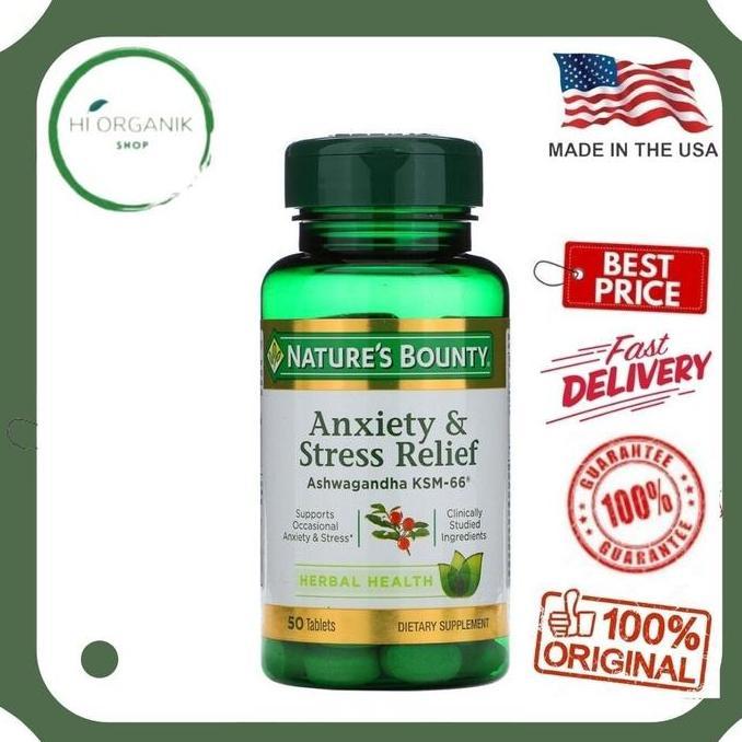 Nature's Bounty Anxiety & Stress Relief Ashwagandha KSM-66 50 Tabs