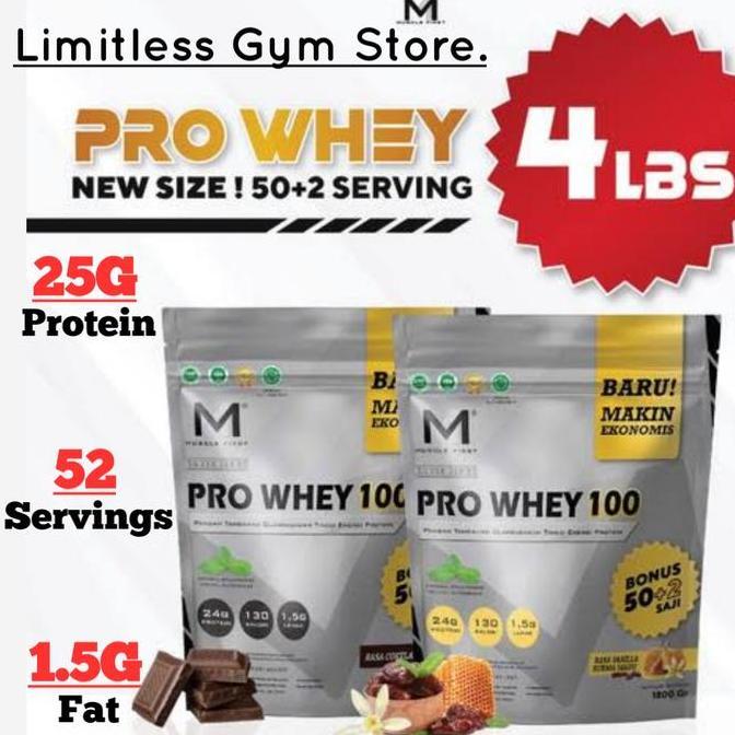 M1 PRO WHEY 4 LBS - 45 serving BPOM - Susu protein gym Halal