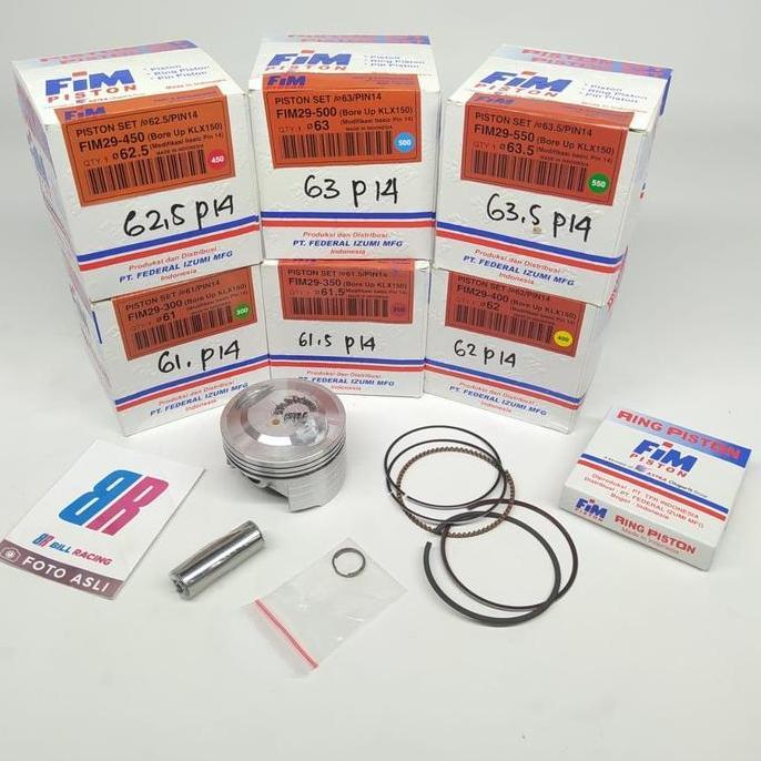 NEW FIM 29 KLX PISTON KIT 61 61.5 62 62.5 63 63.5 PEN 14