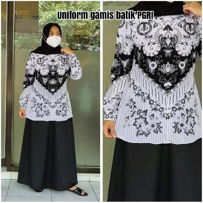 gamis stelan PGRI Baju Batik Wanita  Dress Setelan Toyobo