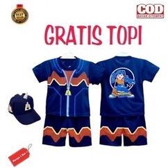 Promo Free Topi / Baju Anak Boboiboy Setelan Anak Boboiboy Air Api Halilintar Daun Gempa