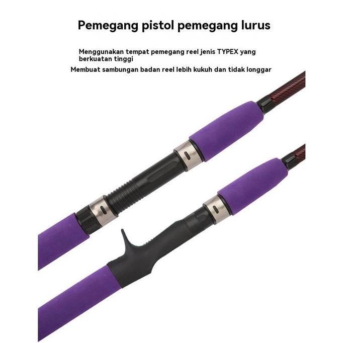 Ready StockSet Pancing Lengkap Murah | Joran Karbon Penuh Casting 2 Bagian + Reel 7.2:1 (Kiri/Kanan)