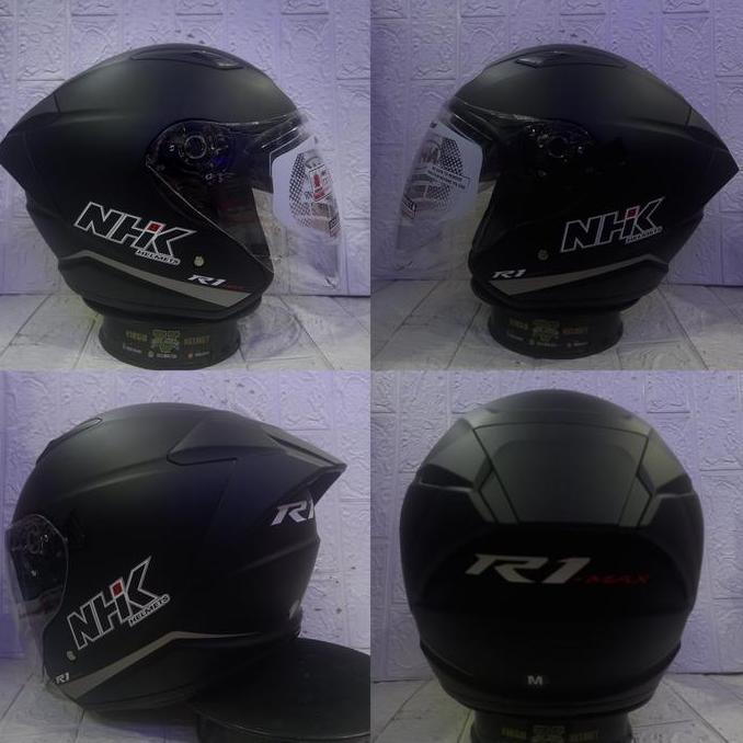 TERLARIS - NHK HELM R-1 MAX SOLID BLACK DOFF|MATT NHK R1 MAX DOUBLE VISOR