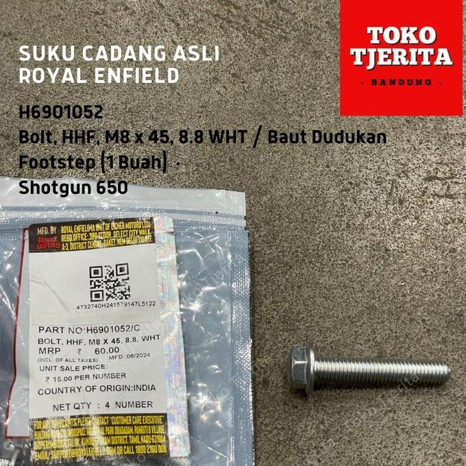 Baut (1 Buah) Dudukan Footstep Shotgun 650 H6901052 - Royal Enfield ASLI RESTOCK