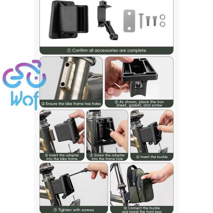 ROCKBROS W014 Tas Tangan Depan Sepeda Lipat Multifungsi + Adapter Bracket Bicycle Fold Bike Front Ba