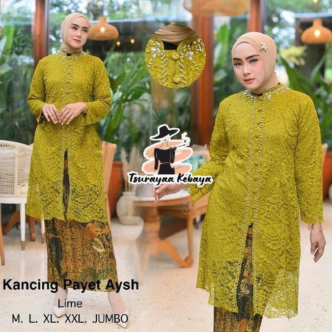 TUNIK BROKAT KANCING PAYET/ TUNIK KANCING/ KEBAYA PAYET/ KEBAYA TUNIK/ KEBAYA MODERN