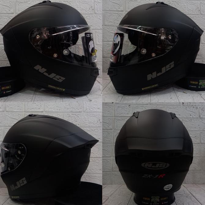 NEW NJS HELM ZX1-R SOLID BLACK DOFF|NJS ZX1R