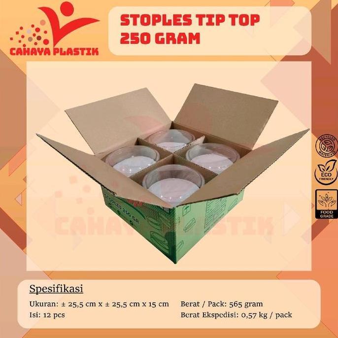 Stoples 250gr Isi 12pcs / Toples Nastar / Toples Kue Kering / Toples Mika Bulat 250gr 1 Lusin Ramah 