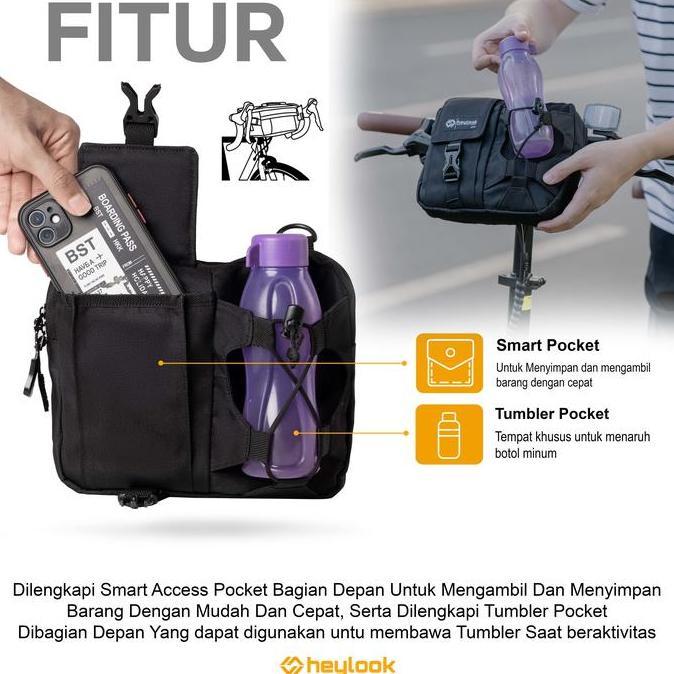 TAS SELEMPANG PRIA RYDER WAIST BAG SEPEDA BIKE HANDLEBAR HEYLOOK (TERBAIK) (TERBARU) (TERMURAH)