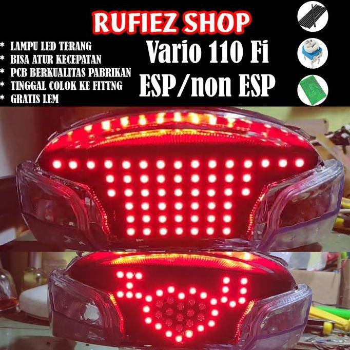 Promo Custom lampu stoplamp running vario 110 Fi Esp / Non Esp Diskon