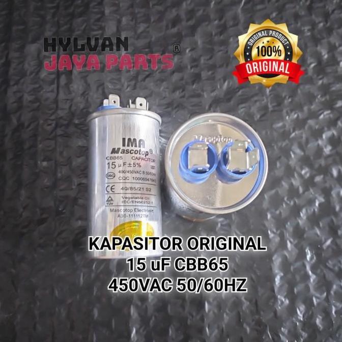 Kapasitor AC 1/2 PK Sharp 15uf Original BARU