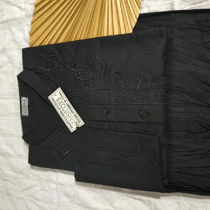Stelan pakistan khusus hitam baju muslim pria