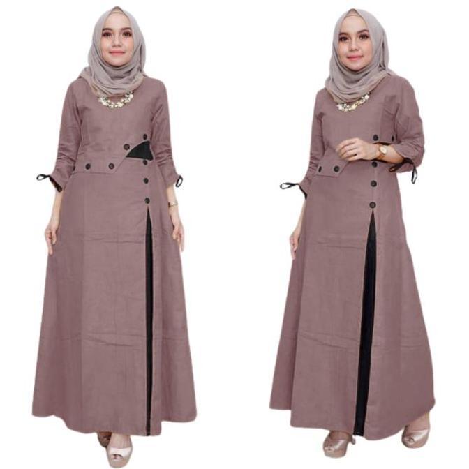 PIK - Maxi Salvia Jumbo L XL XXL 3XL Maxi Wanita Gamis Muslim Dress Wanita Dewasa