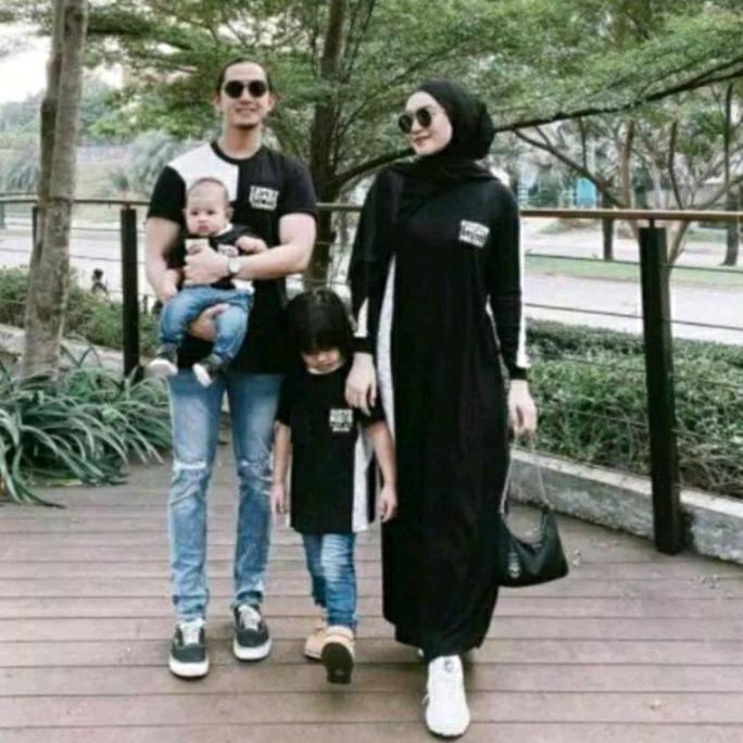 gamis kaos couple keluarga 100% Katun Premium Muslim