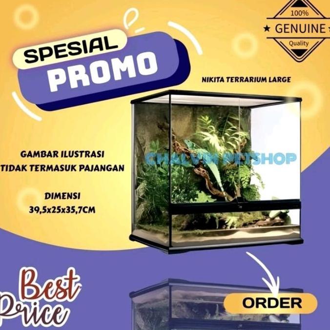 Nikita Terarium L  / Large Aquarium Reptil Kandang Terrarium