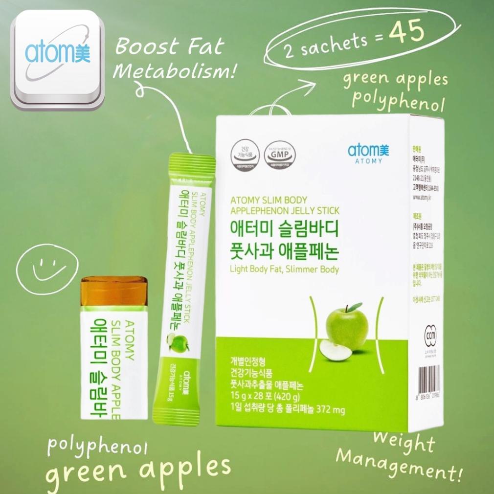 Atomy Slim Body Applephenon Jelly Stick 28 Sachet - Bantu metabolisme & antioksidan , lancarkan penc