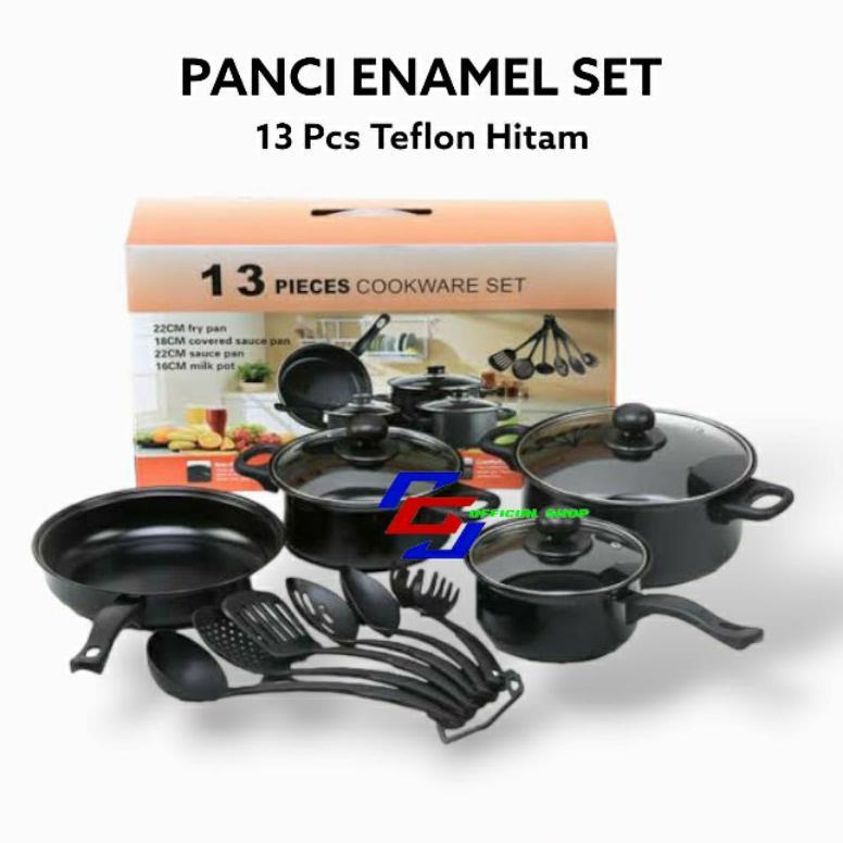 Panci Set Teflon 13 Pcs Cookware Anti lengket panci spatula set