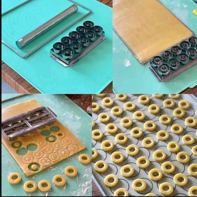 1set bingkai kue kering + cetakan donat mini isi 10 AS