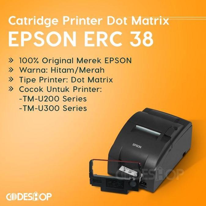 DV37 >> Cartridge Epson TMU220 TMU-220 Tinta Printer Epson ERC-38 Black Red