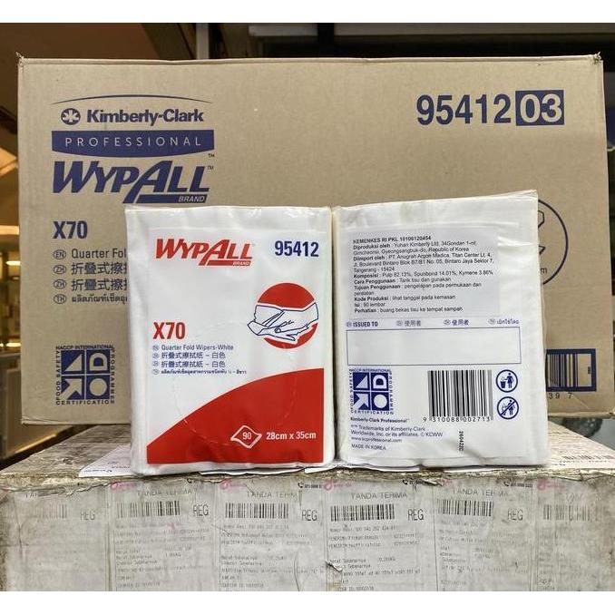 Wypall x70 wypall x 70 wipers kimberly clark 95412 (per pax)