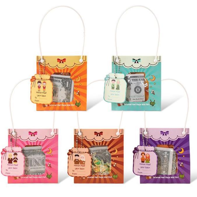 20 pcs Parcel Mini - Amplop Lebaran Parcel - Amplop Lebaran Lucu Kertas Paper Plastik Tali Amplop Le