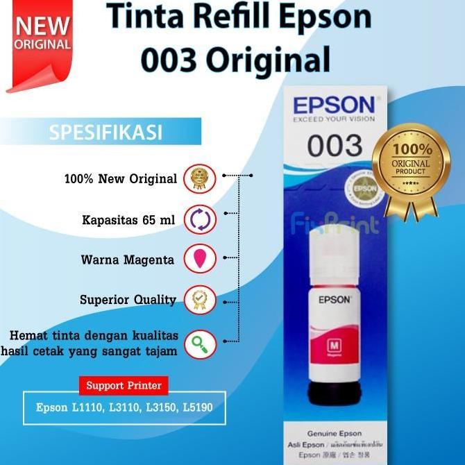 DV8 >> Tinta Epson 003 C13T00V199 C13T00V299 C13T00V399 C13T00V499 Botol 65ml