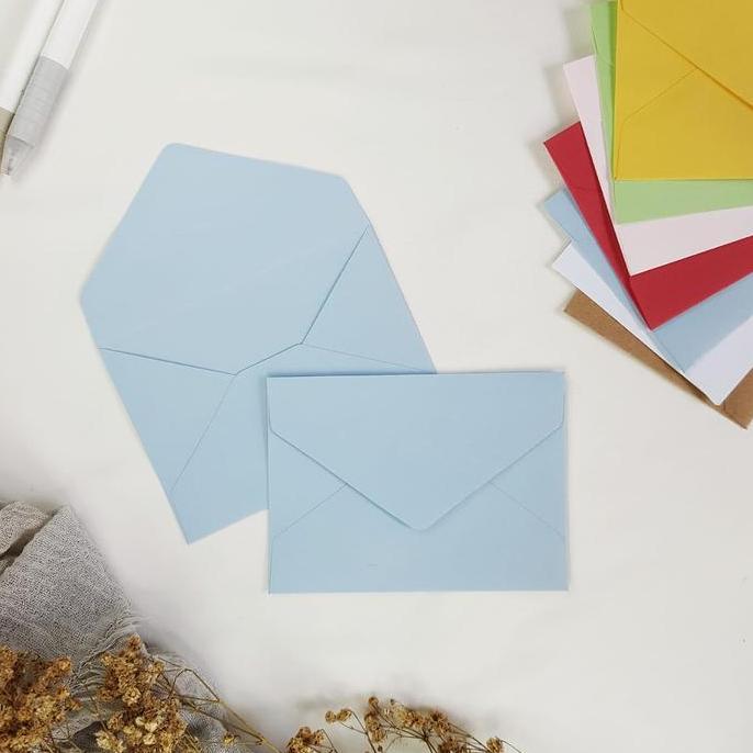 ( isi 10 ) Amplop A6 coklat merah hijau pink putih biru Amplop murah nikahan undangan weding biru me